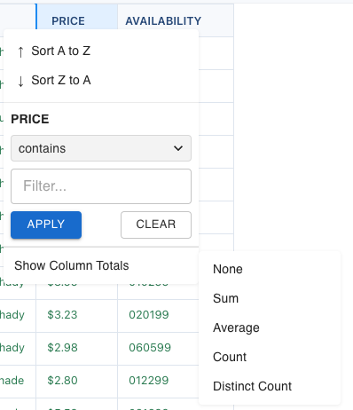 Powerful filtering and sorting interface in grid view allowing complex data queries and organization