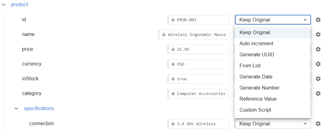 Test Data Generation Options